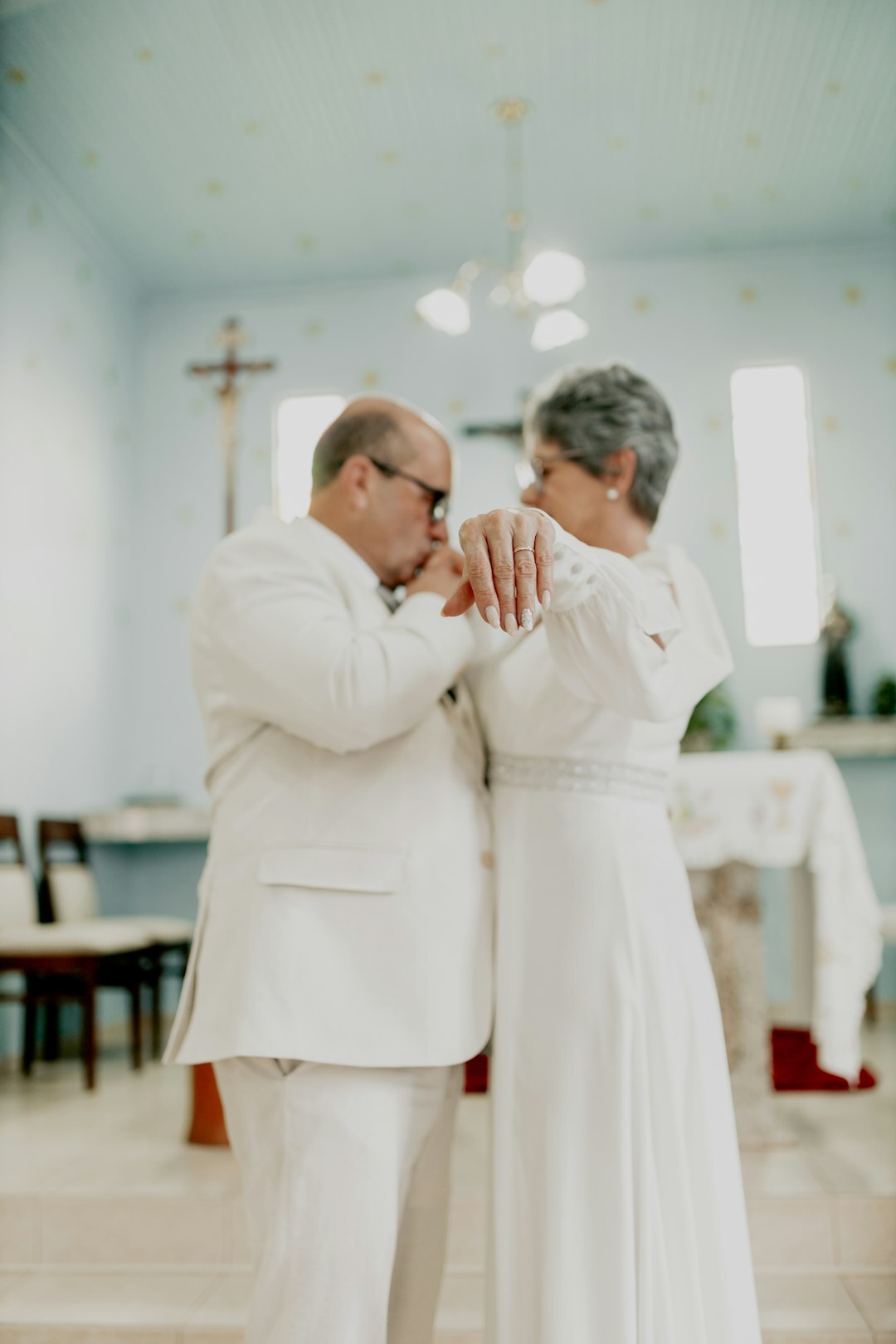 senior couple dancing