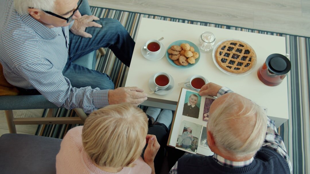 group of seniors using tablets