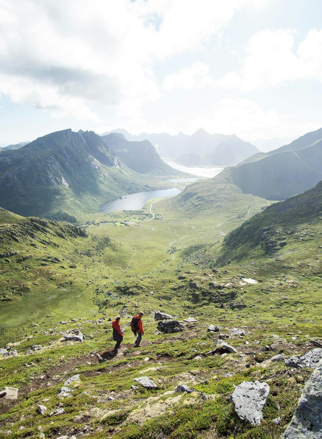 seniors hiking in mountains