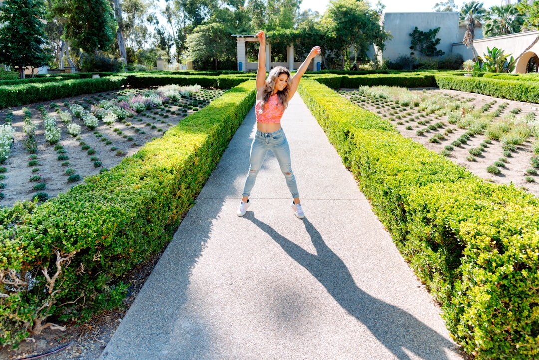 elderly person stretching in garden