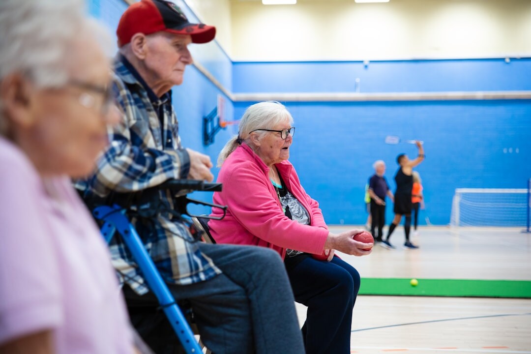 seniors in modern activity center