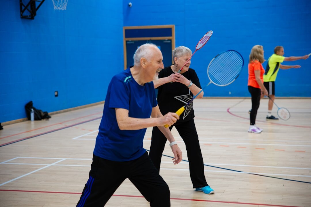elderly people in fitness class